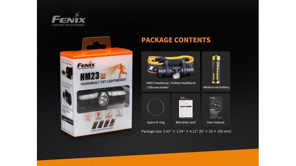 Fenix HM 23 Headlamp, HM23NLBK