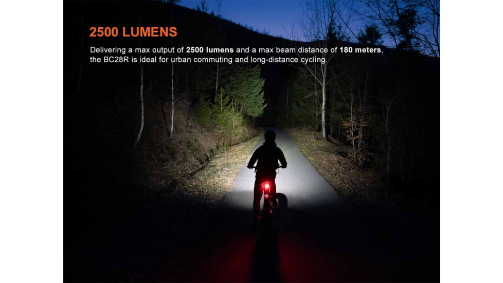 Fenix Fenix BC28R Rechargeable Lithium Ion 2500 Lumens LED Bike Light, Black, BC28RBCBK