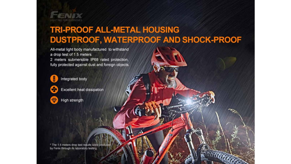 Fenix BC26R Lithium Ion 1600 Lumens Bike Light, Black, BC26RXBK