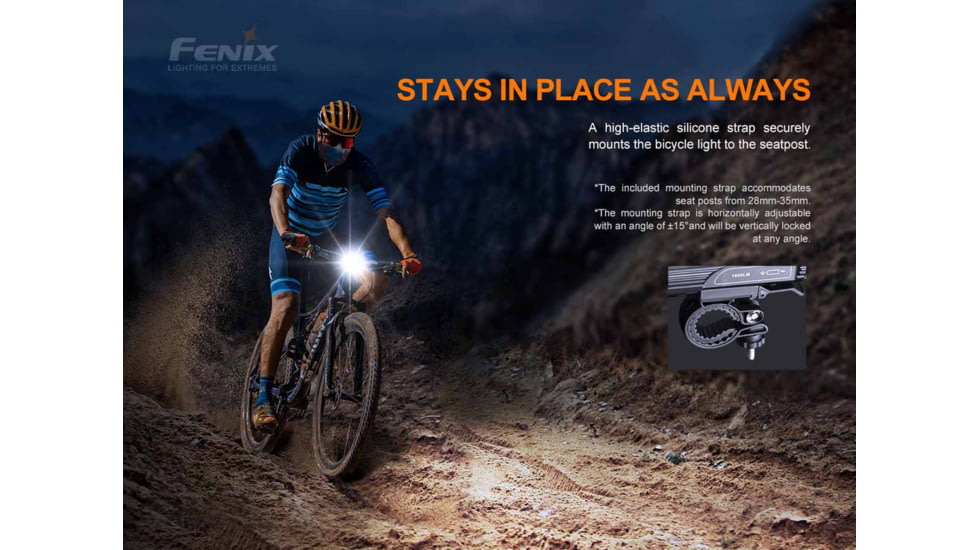 Fenix BC26R Lithium Ion 1600 Lumens Bike Light, Black, BC26RXBK