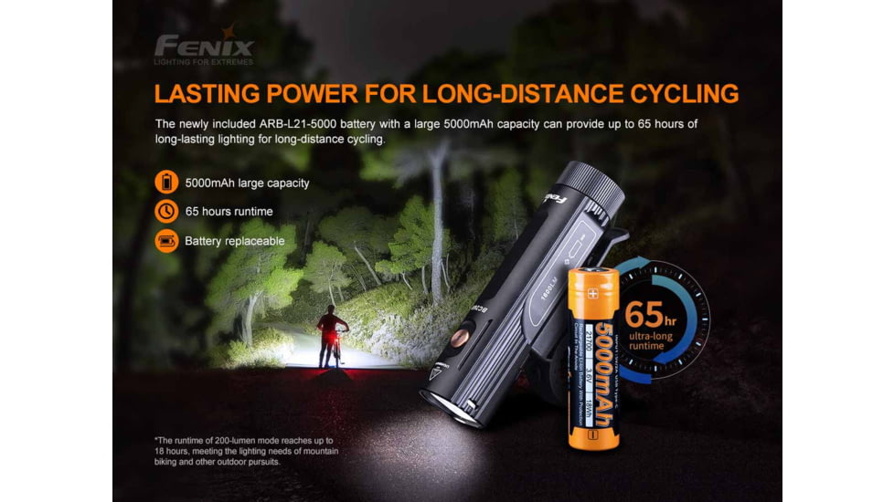 Fenix BC26R Lithium Ion 1600 Lumens Bike Light, Black, BC26RXBK
