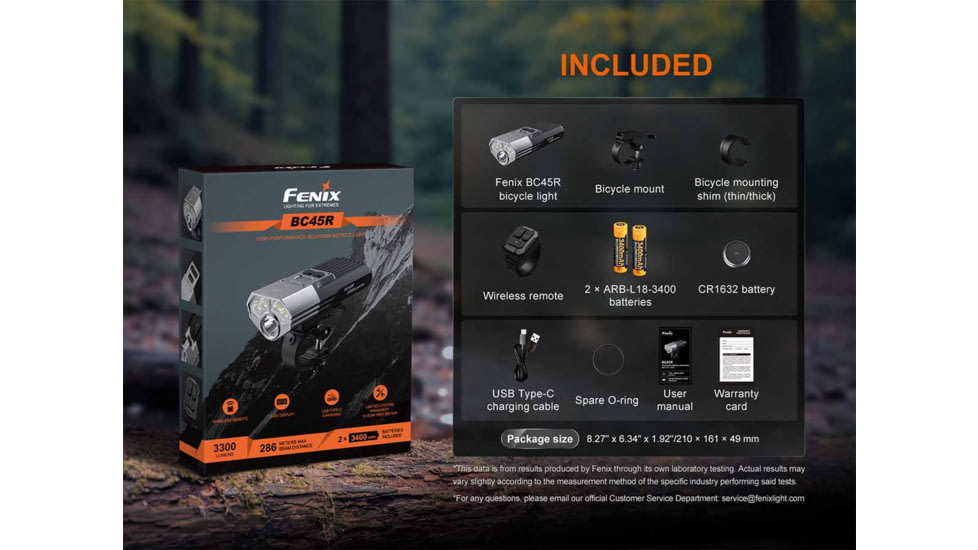Fenix Lighting BC45R Rechargeable Bike Light, 3300 Lumen