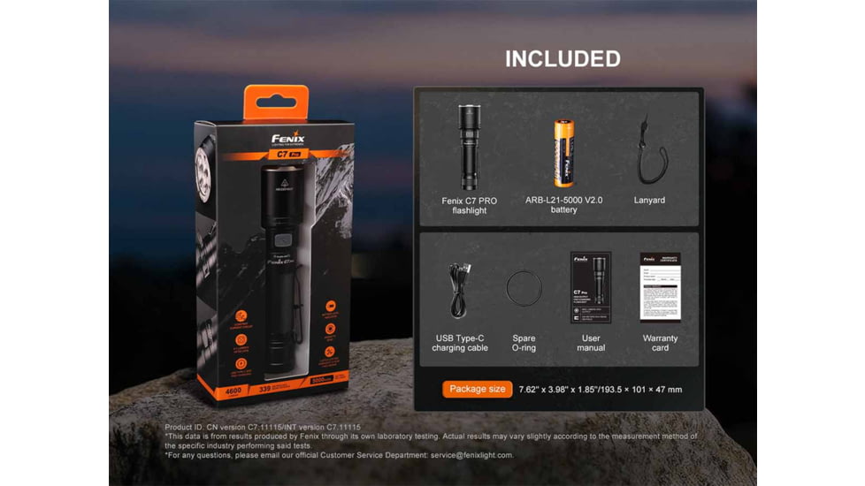 Fenix C7 Pro Lithium Ion 4600 Lumens LED Flashlight