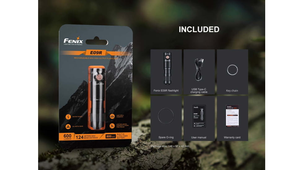 Fenix Lighting E09R Lithium Ion 600 Lumens Flashlight