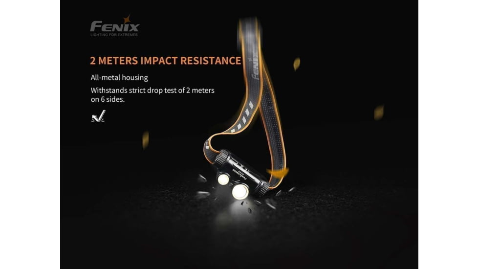 Fenix Lighting HM65R Lithium Ion 1400 Lumens Cree XM-L2 U2 , XP-G2 R5 LED Headlamp, Black, HM65RL2BK