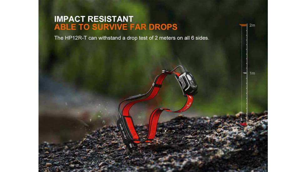 Fenix HP12R-T Lithium Ion 1300 Lumens Luminus SST25, Luminus SST20 CR480, 2835 LED Headlamp, Red, HP12RTRD