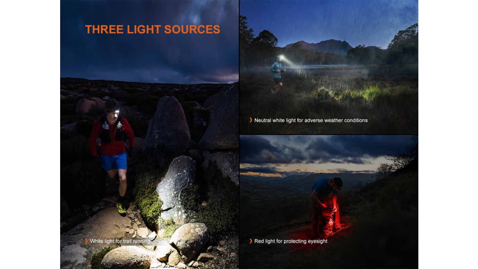 Fenix HP12R-T Lithium Ion 1300 Lumens Luminus SST25, Luminus SST20 CR480, 2835 LED Headlamp, Red, HP12RTRD
