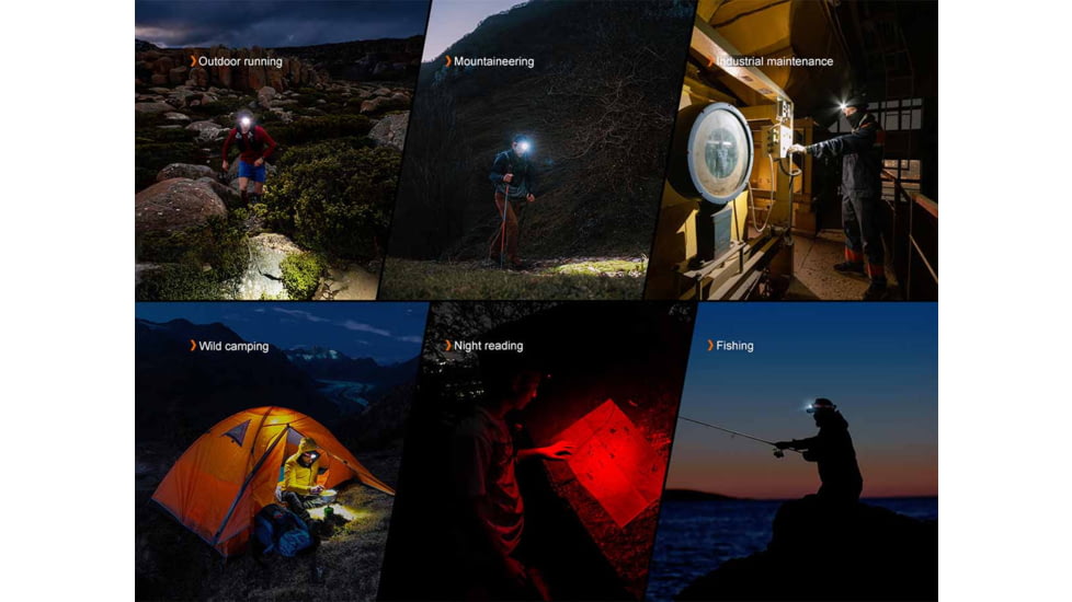 Fenix HP12R-T Lithium Ion 1300 Lumens Luminus SST25, Luminus SST20 CR480, 2835 LED Headlamp, Red, HP12RTRD