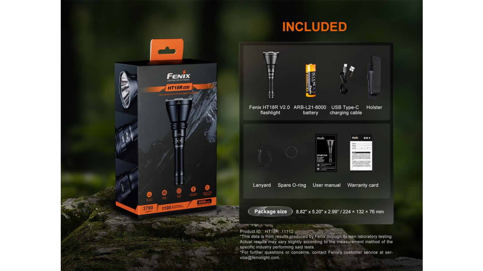 Fenix Lighting HT18R V2.0 Lithium Ion 3700 Lumens Flashlight