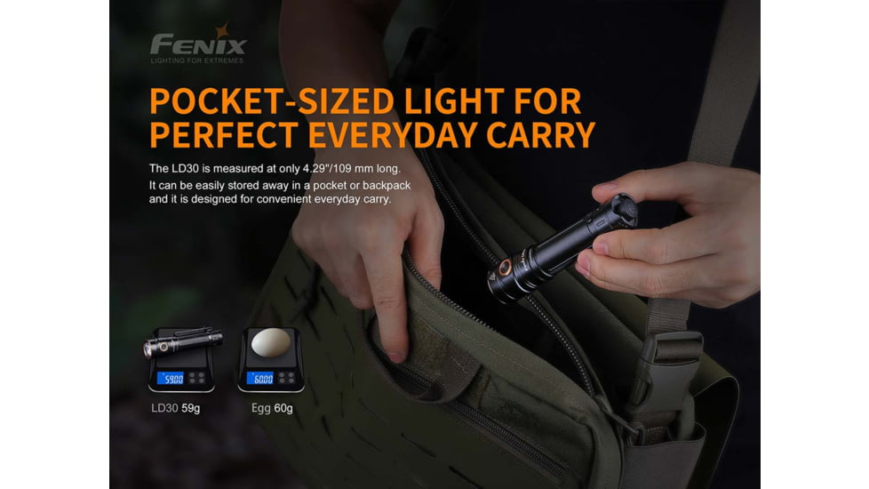 Fenix Lighting LD30 Lithium Ion 1600 Lumens Luminus SST40 LED Flashlight, Black, LD30XLBK-RB
