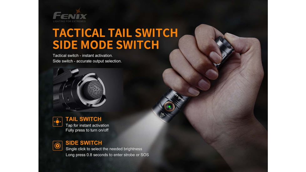 Fenix Lighting LD30 Lithium Ion 1600 Lumens Luminus SST40 LED Flashlight, Black, LD30XLBK-RB