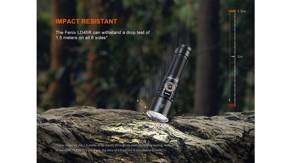 Fenix LD45R Lithium Ion 2800 Lumens Luminus SFT70 LED Flashlight, Black, LD45RXBK