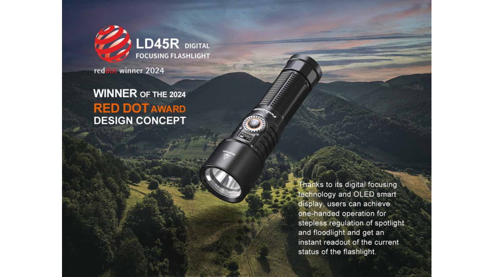 Fenix LD45R Lithium Ion 2800 Lumens Luminus SFT70 LED Flashlight, Black, LD45RXBK