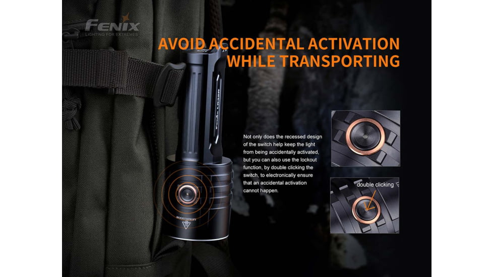 Fenix Lighting LR35R Lithium Ion 10000 Lumens Luminus SST40 LED Flashlight, Black, LR35RSBK