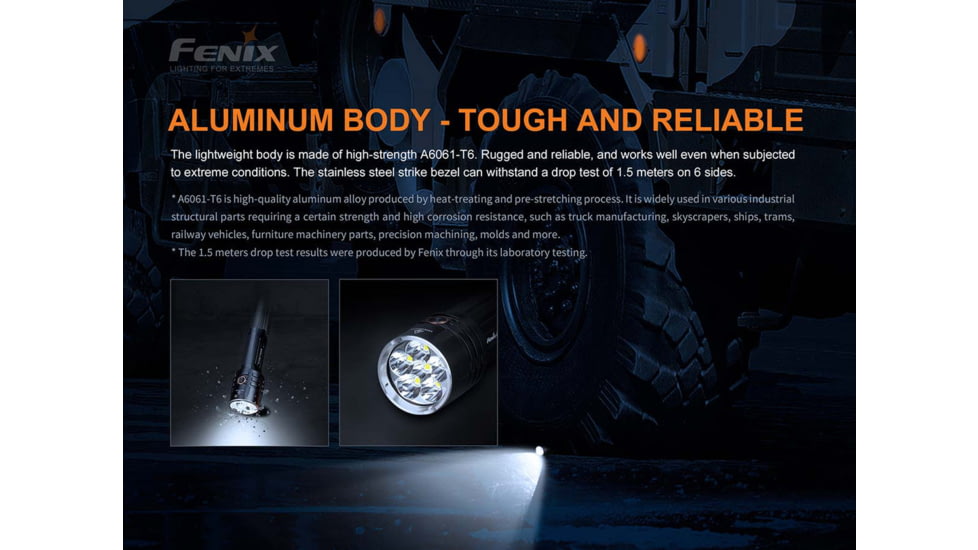 Fenix Lighting LR35R Lithium Ion 10000 Lumens Luminus SST40 LED Flashlight, Black, LR35RSBK
