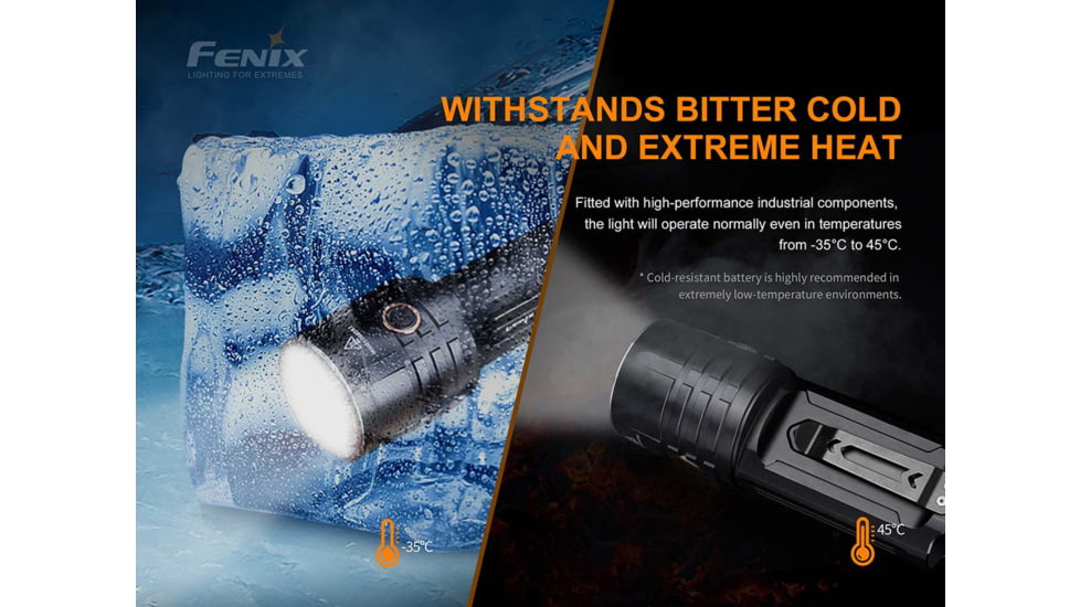 Fenix Lighting LR35R Lithium Ion 10000 Lumens Luminus SST40 LED Flashlight, Black, LR35RSBK