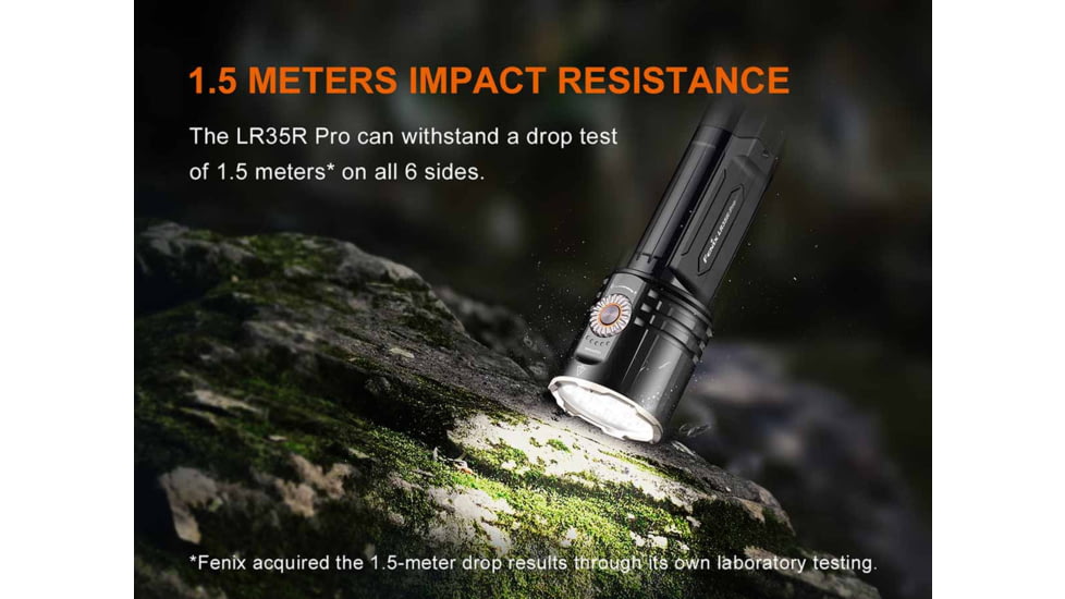 Fenix Lighting LR35R PRO Lithium Ion 10000 Lumens Luminus SFT 25, Luminus SST 25, OSRAM GR QSSPA1.23, SST-10-UV Flashlight, Black, LR35RPRBK