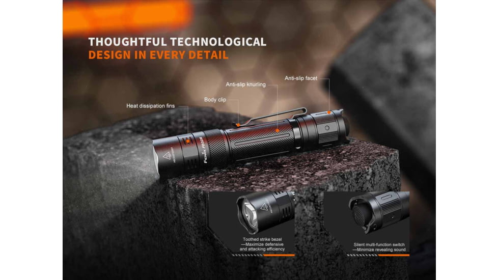 Fenix Lighting PD32R Lithium Ion 1400 Lumens Luminus SFT40 LED Flashlight, Black, PD32RSTBK