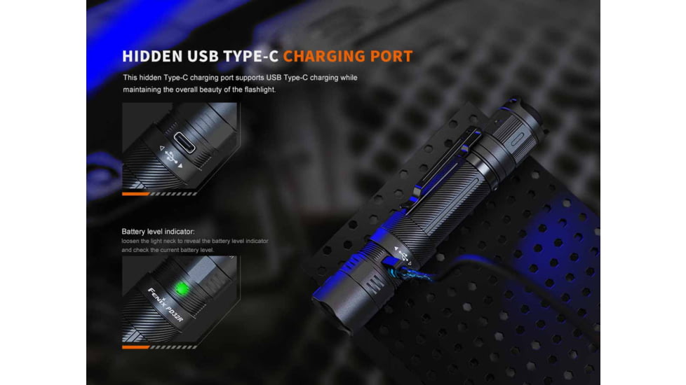 Fenix Lighting PD32R Lithium Ion 1400 Lumens Luminus SFT40 LED Flashlight, Black, PD32RSTBK