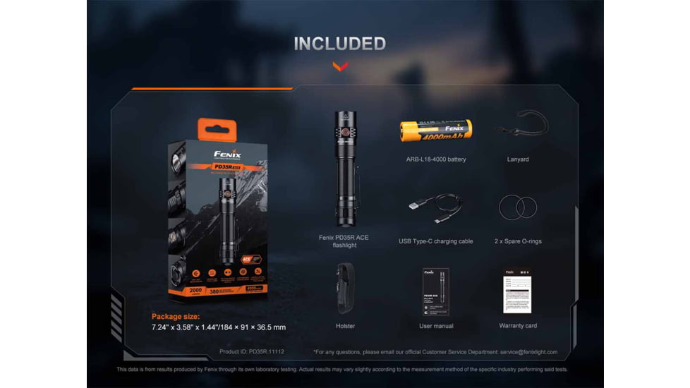 Fenix Lighting PD35R ACE Lithium Ion 2000 Lumens Flashlight