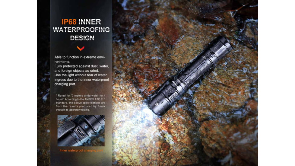 Fenix Lighting PD35R Lithium Ion 1700 Lumens Luminus SFT40 LED Flashlight, Black, PD35RXBK