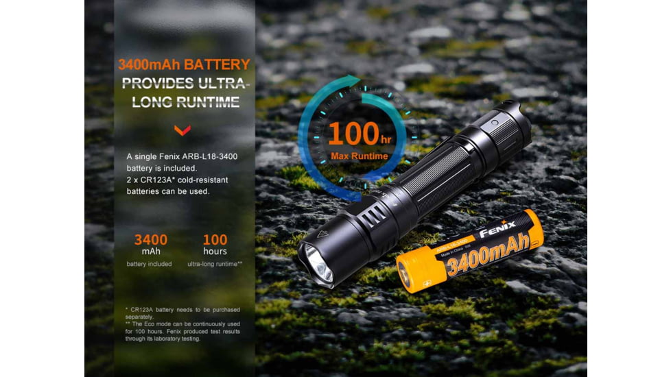 Fenix Lighting PD35R Lithium Ion 1700 Lumens Luminus SFT40 LED Flashlight, Black, PD35RXBK