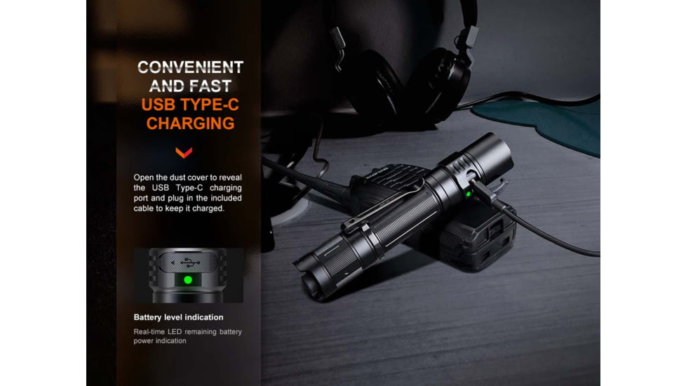 Fenix Lighting PD35R Lithium Ion 1700 Lumens Luminus SFT40 LED Flashlight, Black, PD35RXBK