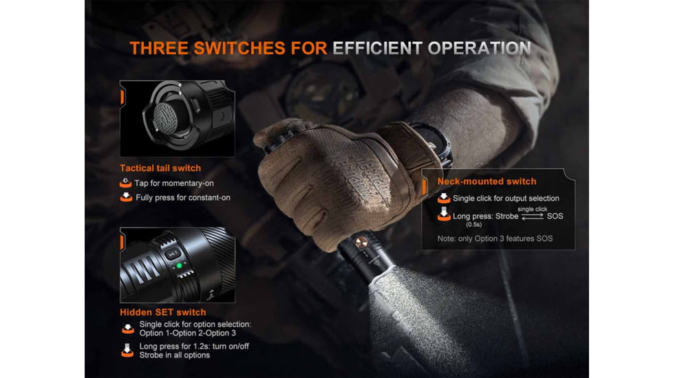 Fenix Lighting PD36R ACE Lithium Ion 3000 Lumens Luminus SFT70 Gen2 LED Flashlight, Black, PD36RACBK