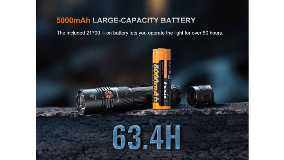 Fenix Lighting PD36R ACE Lithium Ion 3000 Lumens Luminus SFT70 Gen2 LED Flashlight, Black, PD36RACBK
