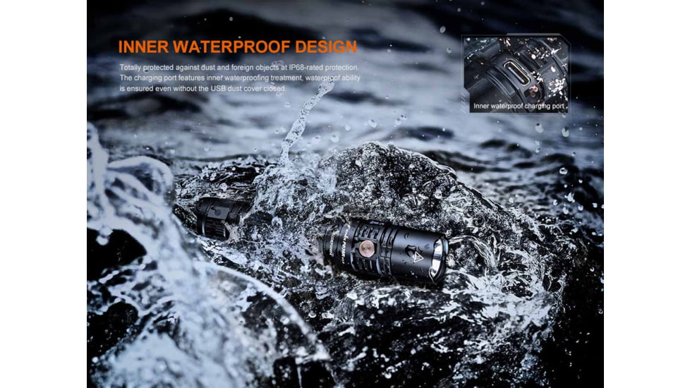 Fenix PD36R V2.0 Lithium Ion 1700 Lumens Luminus SFT40 LED Flashlight, Black, PD36RV2BK