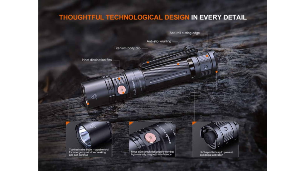 Fenix PD36R V2.0 Lithium Ion 1700 Lumens Luminus SFT40 LED Flashlight, Black, PD36RV2BK