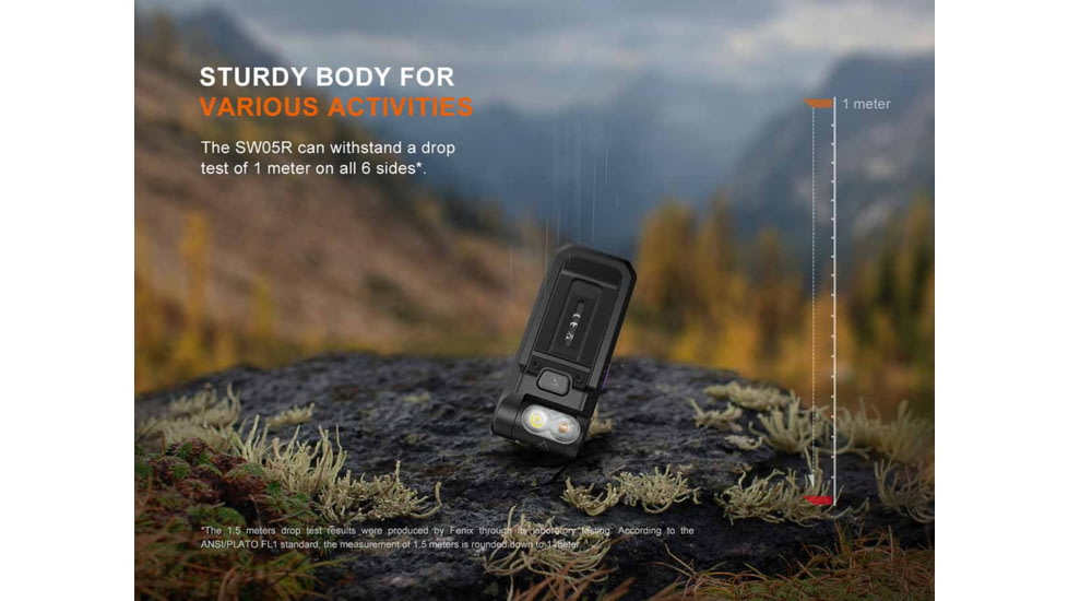 Fenix SW05R-UV Lithium Ion 150 Lumens LED Flashlight, Black, SW05RUVBK