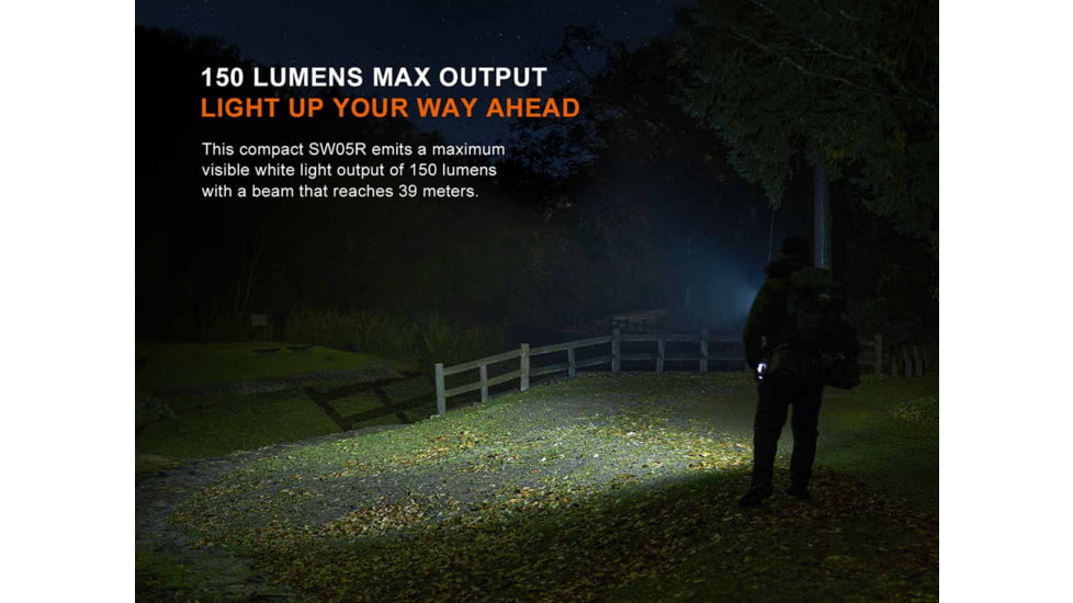 Fenix SW05R-UV Lithium Ion 150 Lumens LED Flashlight, Black, SW05RUVBK