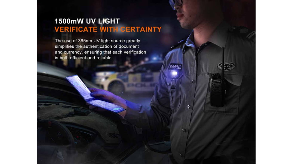 Fenix SW05R-UV Lithium Ion 150 Lumens LED Flashlight, Black, SW05RUVBK