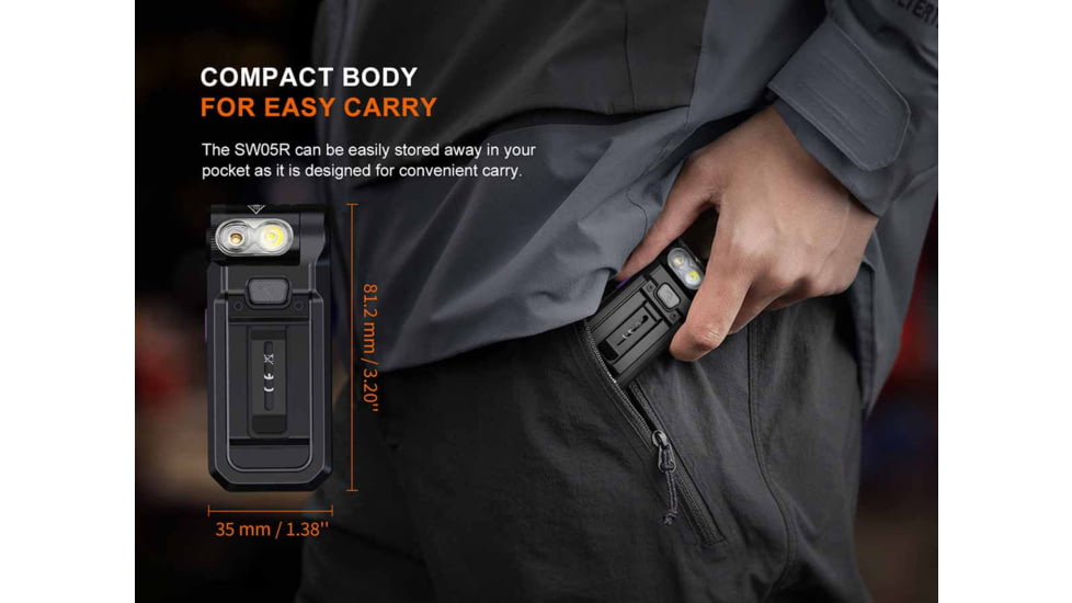 Fenix SW05R-UV Lithium Ion 150 Lumens LED Flashlight, Black, SW05RUVBK