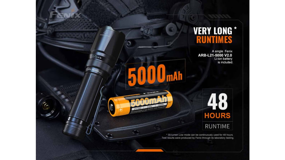 Fenix Lighting TK20R V2.0 Lithium Ion 3000 Lumens Luminus SFT70 LED Flashlight, Black, TK20RV2BK