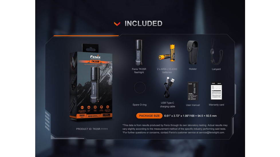 Fenix Lighting TK35R Lithium Ion 5800 Lumens Flashlight