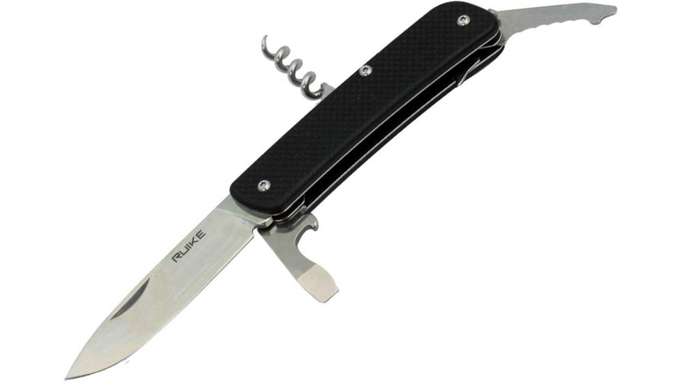 RUIKE M21 Multifunction Knife, 2.79in, 14C28N Stainless Steel, Clip Point, Plain Blade, Black, M21-B