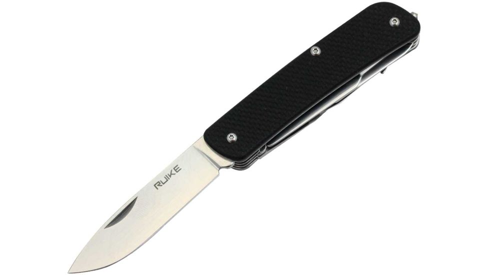 RUIKE M31Multifunction Knife, 2.79in, 14C28N Stainless Steel, Clip Point, Plain Blade, Black, M31-B