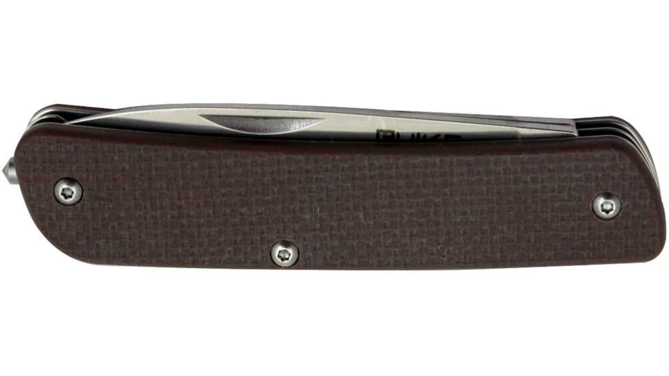 RUIKE M32 Multifunction Knife, 2.79in, 14C28N Stainless Steel, Clip Point, Plain Blade, Brown, M32-N