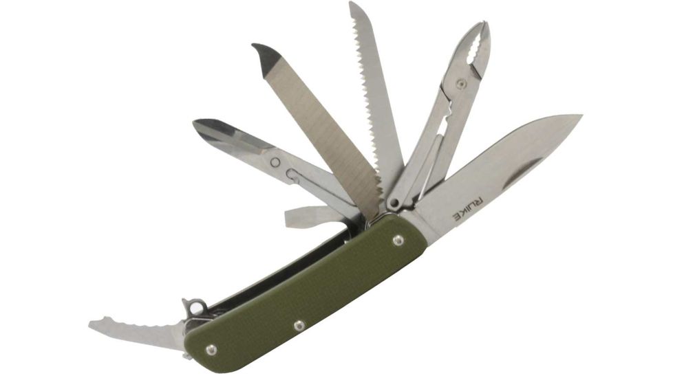 RUIKE M61 Multifunction Knife, 2.79in, 14C28N Stainless Steel, Clip Point, Plain Blade, Brown, M61-N