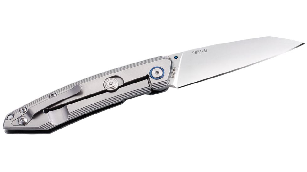RUIKE P831 Folding Knife, 3.35in, 14C28N Stainless Steel, Sheepsfoot, Plain Blade, Silver, P831-SF