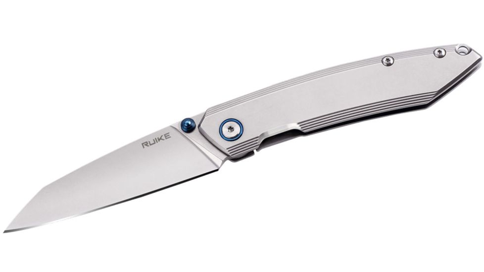 RUIKE P831 Folding Knife, 3.35in, 14C28N Stainless Steel, Sheepsfoot, Plain Blade, Silver, P831-SF