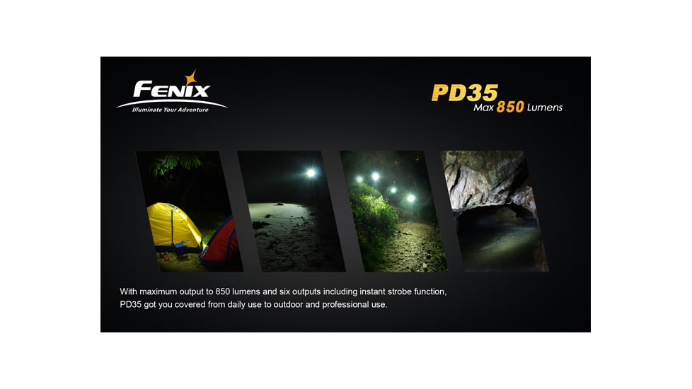 Fenix PD35 LED Flashlight, Black PD35L2BK-B