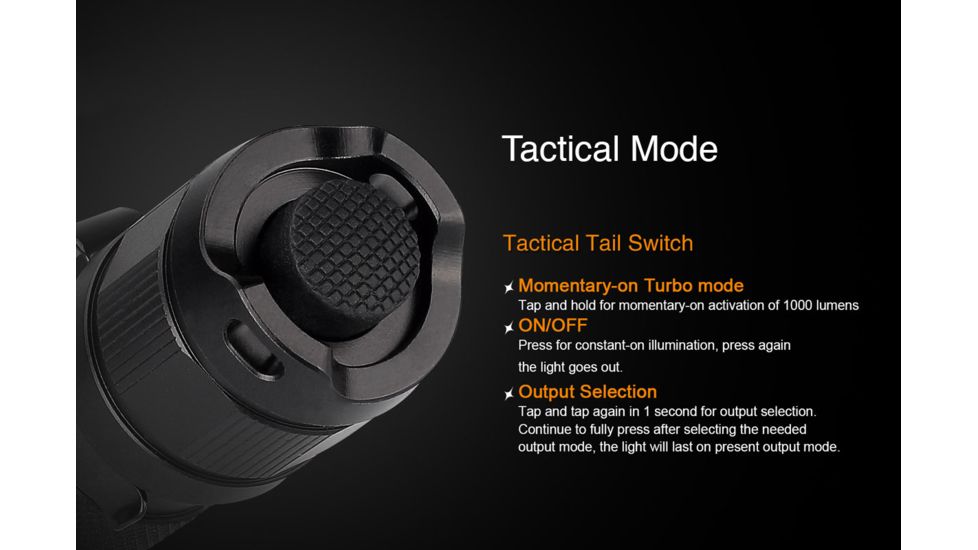 Fenix PD35 TAC 1000 Lumen Flashlight, Black PD35TACBK