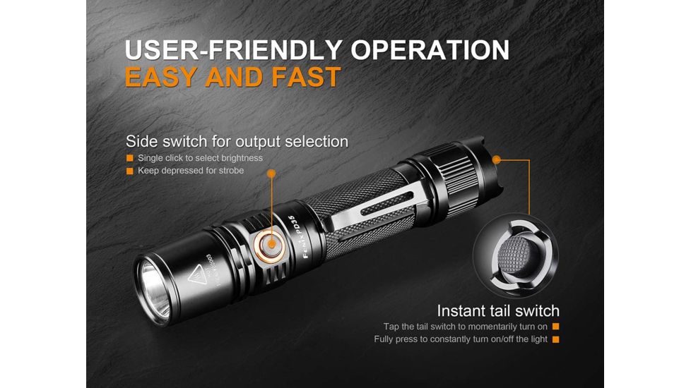 Fenix PD35 Version 2.0 Flashlight, 1000 Lumens, Black PD35V2BK