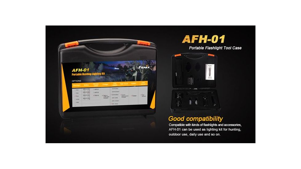 Fenix Portable Flashlight Tool Case, For Use w/TK Series &amp; PD35 Lights, Black FENIX-AFH-01