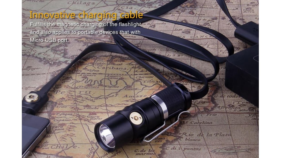 Fenix RC09 Rechargeable Flashlight, 550 Lumens, Black RC09XLBK