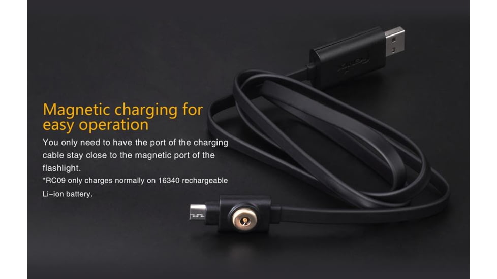 Fenix RC09 Rechargeable Flashlight, 550 Lumens, Black RC09XLBK