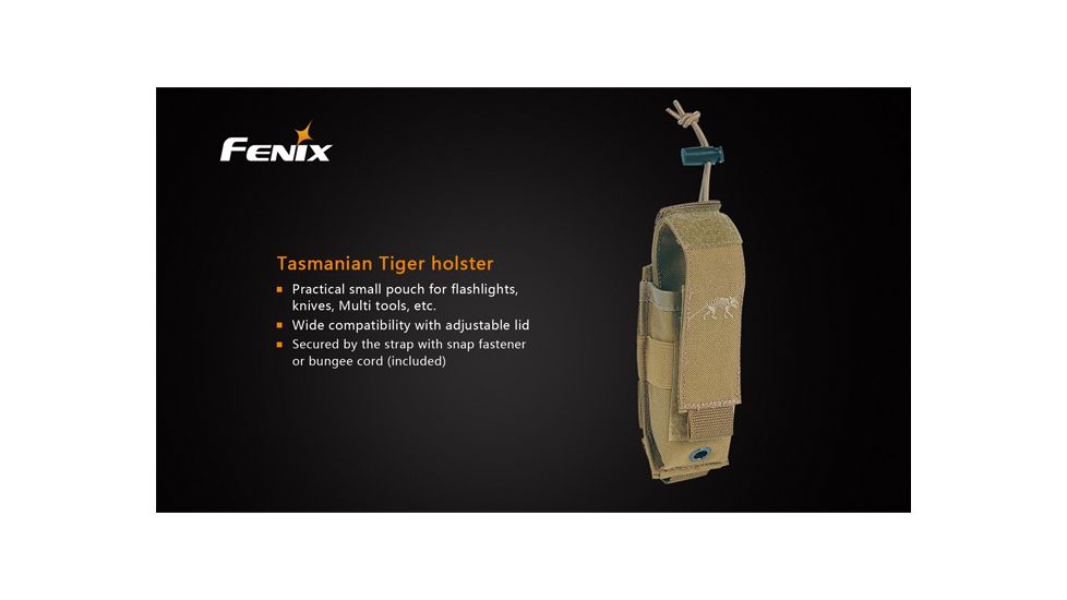 Fenix Tasmanian Tiger Flashlight Holster w/Adjustable Velcro Strap,Khaki TT-HOLSTER-KHAKI